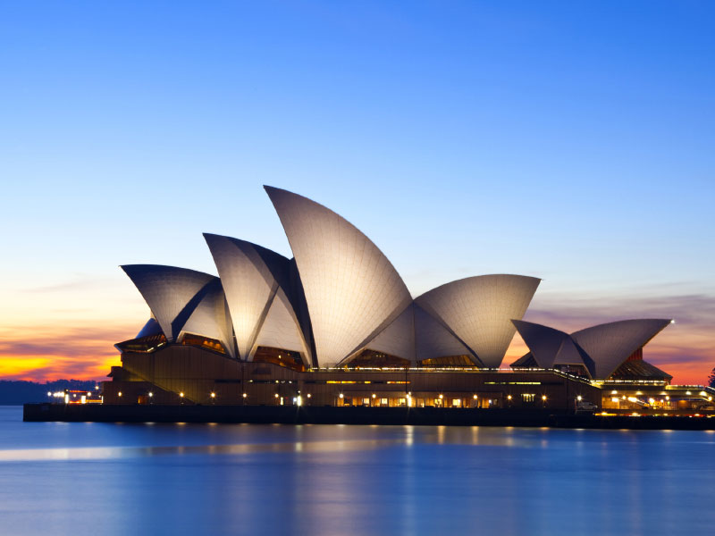 A view of Sydney Opera house as seen across the harbour