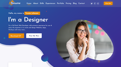 CV Resume WordPress Theme Thumbnail 